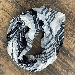 LOFT blue striped infinity scarf